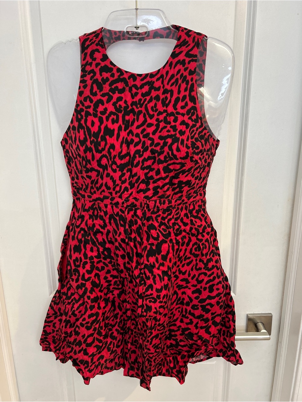 Rebecca Minkoff Red and Black Leopard Print Dress size S